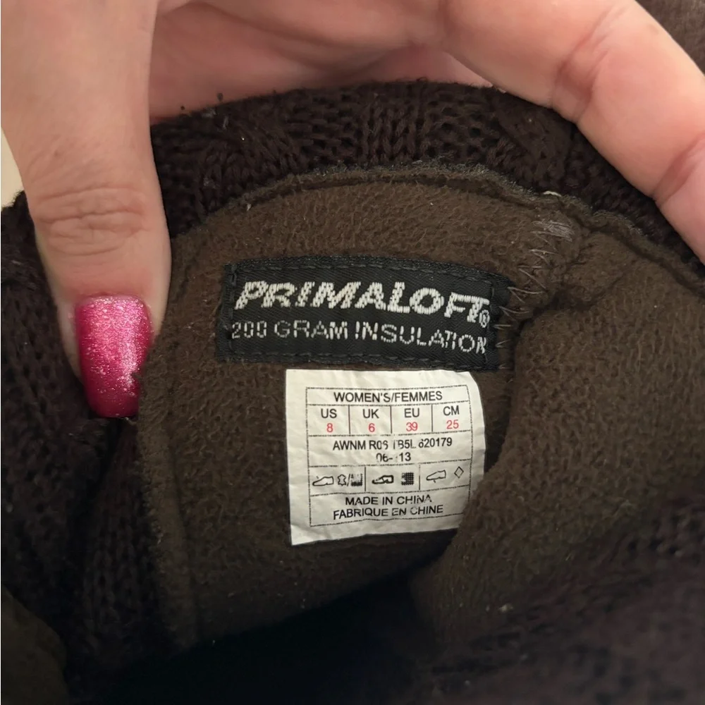 North Face Brown Boots, Primaloft, Women's Size‎ 8, Excellent Condition